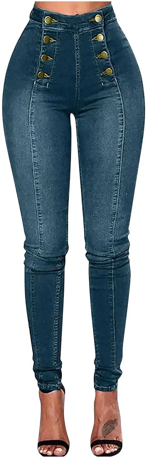 Джинсы скинни High Waisted 15-blue