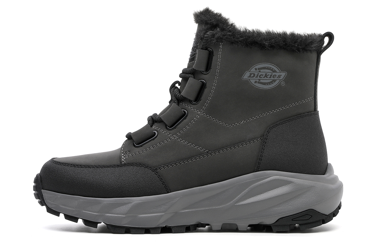 

Мужские зимние ботинки Dickies кожаные утепленные 13 см, черно-серый