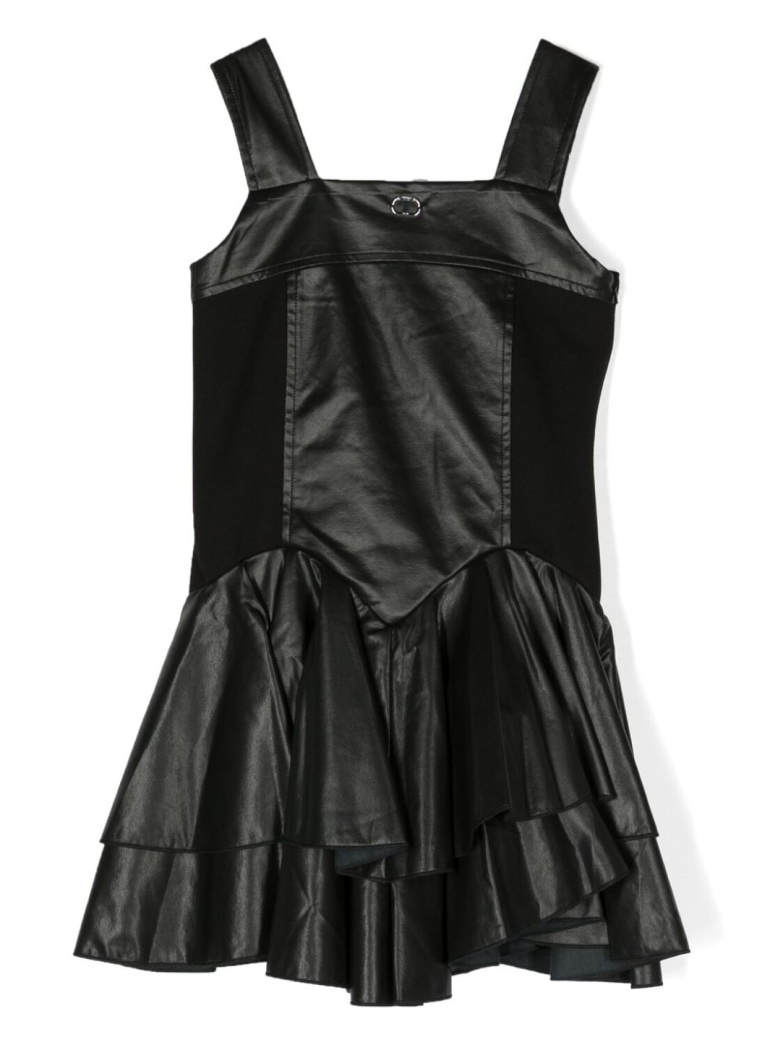 

TWINSET Kids ярусное платье без рукавов с логотипом, черный