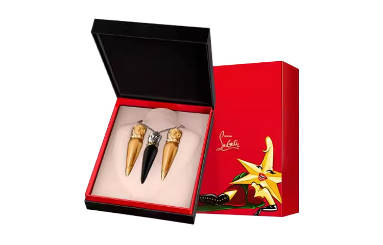 

CL LUBOTING Christmas Limited Edition 3 Piece Lipstick Gift Box Set Christian Louboutin, 354 caramel pumpkin+415m tempting красный коричневый+385 bobo milk tea