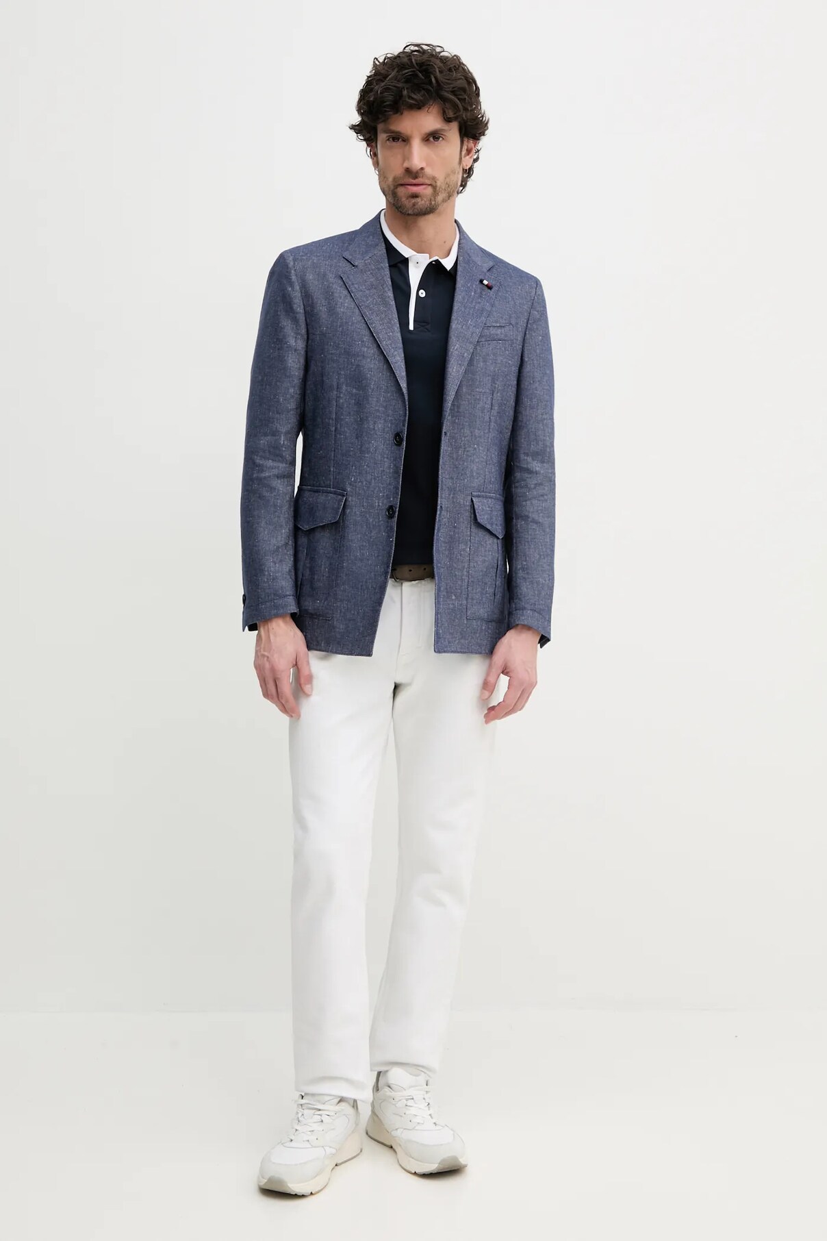 Льняная куртка Tommy Hilfiger, темно-синий — фото 3