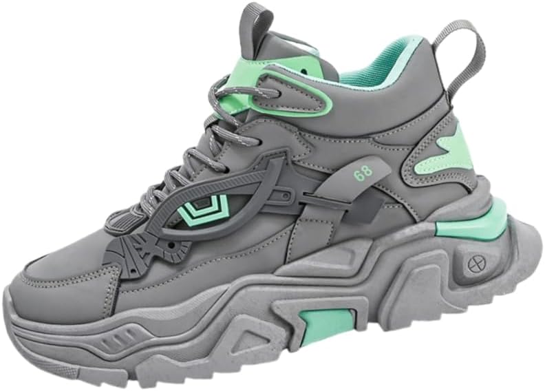 

Мужские модные высокие кроссовки с толстой подошвой - удобная спортивная обувь для повседневной носки Hoalox, серый