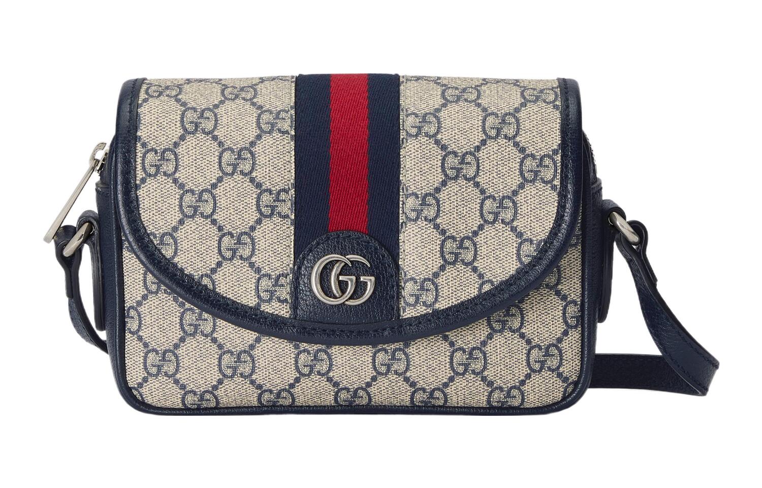 

GUCCI Сумка-мессенджер Ophidia из холста с кожаной окантовкой