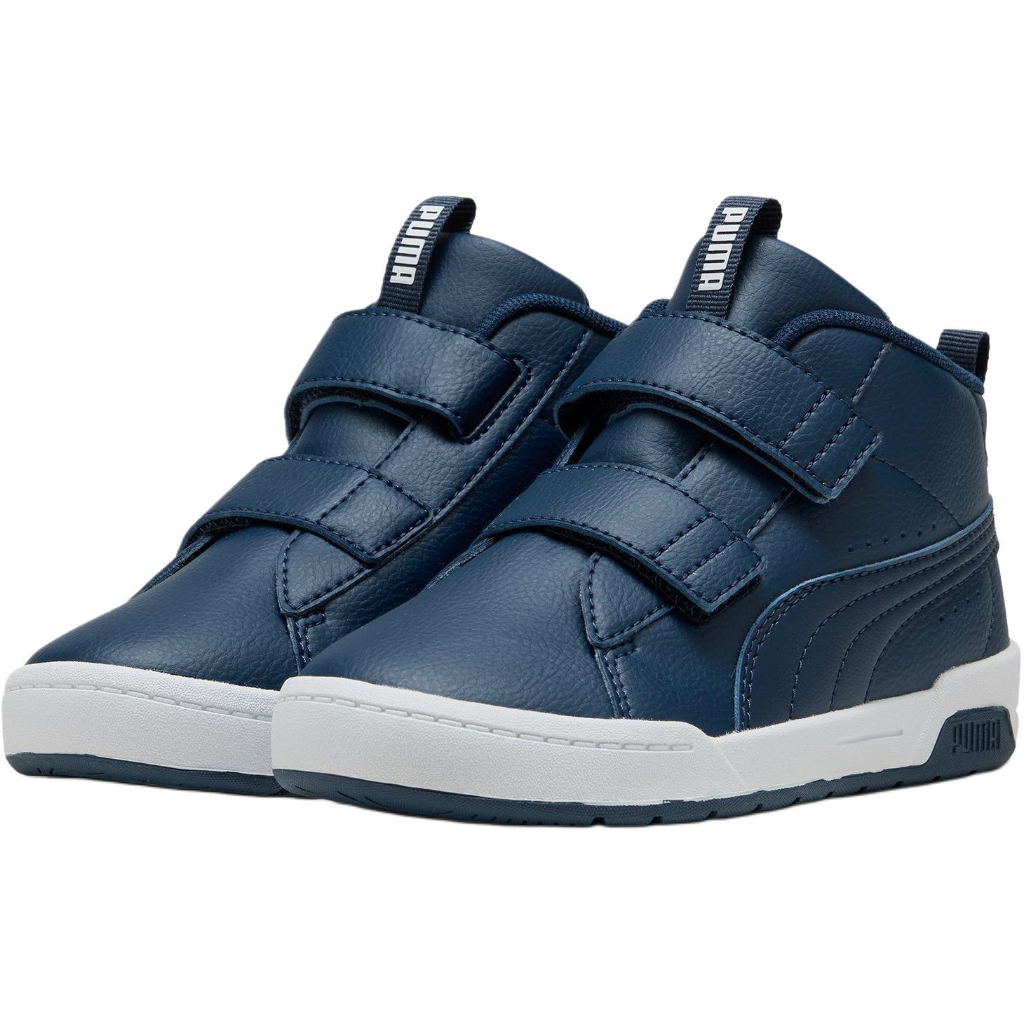 Multiflex 2 устойчивые к истиранию нескользящие mid top детские скейтбординг ботинки kids' PUMA, темно-синий — фото 4