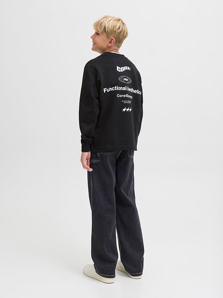 JACK & JONES Junior Толстовка «Сигнал» черного цвета — фото 3