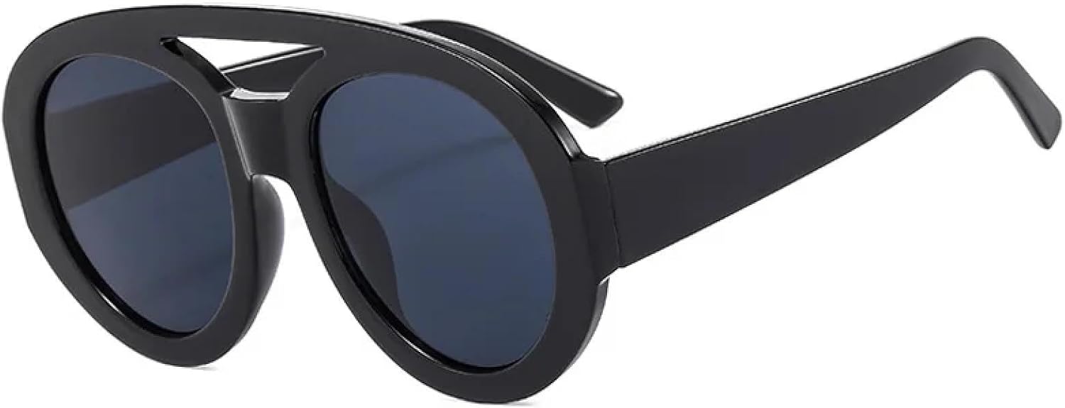 

Большие солнцезащитные очки с двойной перемычкой для женщин, классический панк, желтые солнцезащитные очки, модные женские очки с защитой от УФ-излучения для мужчин HHZZYVY, C1black-black