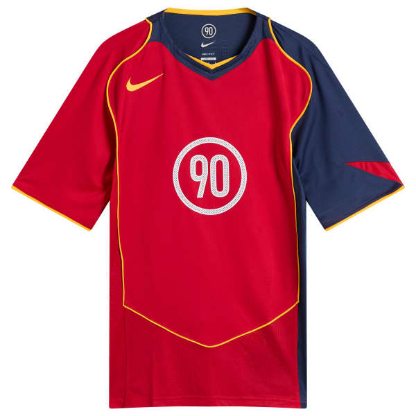 

Футбольная майка T90 Nike, gym красный, midnight темно-синий & university золото