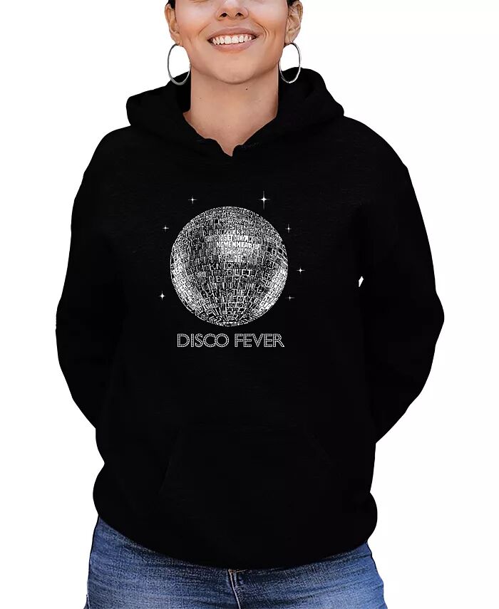 

Женская толстовка с капюшоном Word Art Disco Ball LA Pop Art, черный