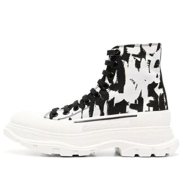 Кроссовки mcqueen graffiti tread slick boots 'white black' Alexander Mcqueen, белый