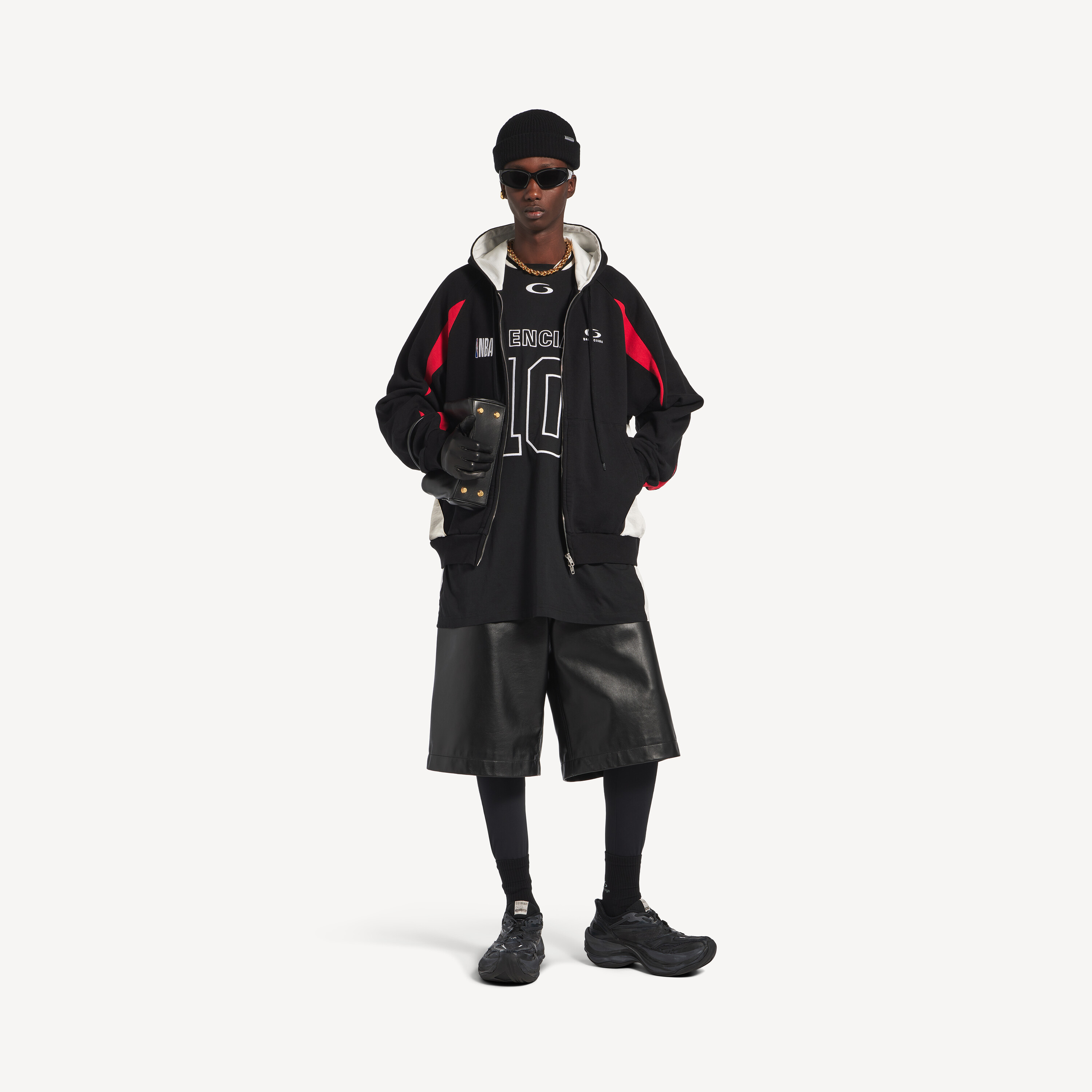 Толстовка Balenciaga x Nba Collaboration Oversized Zip-Up, черный/мультиколор — фото 2