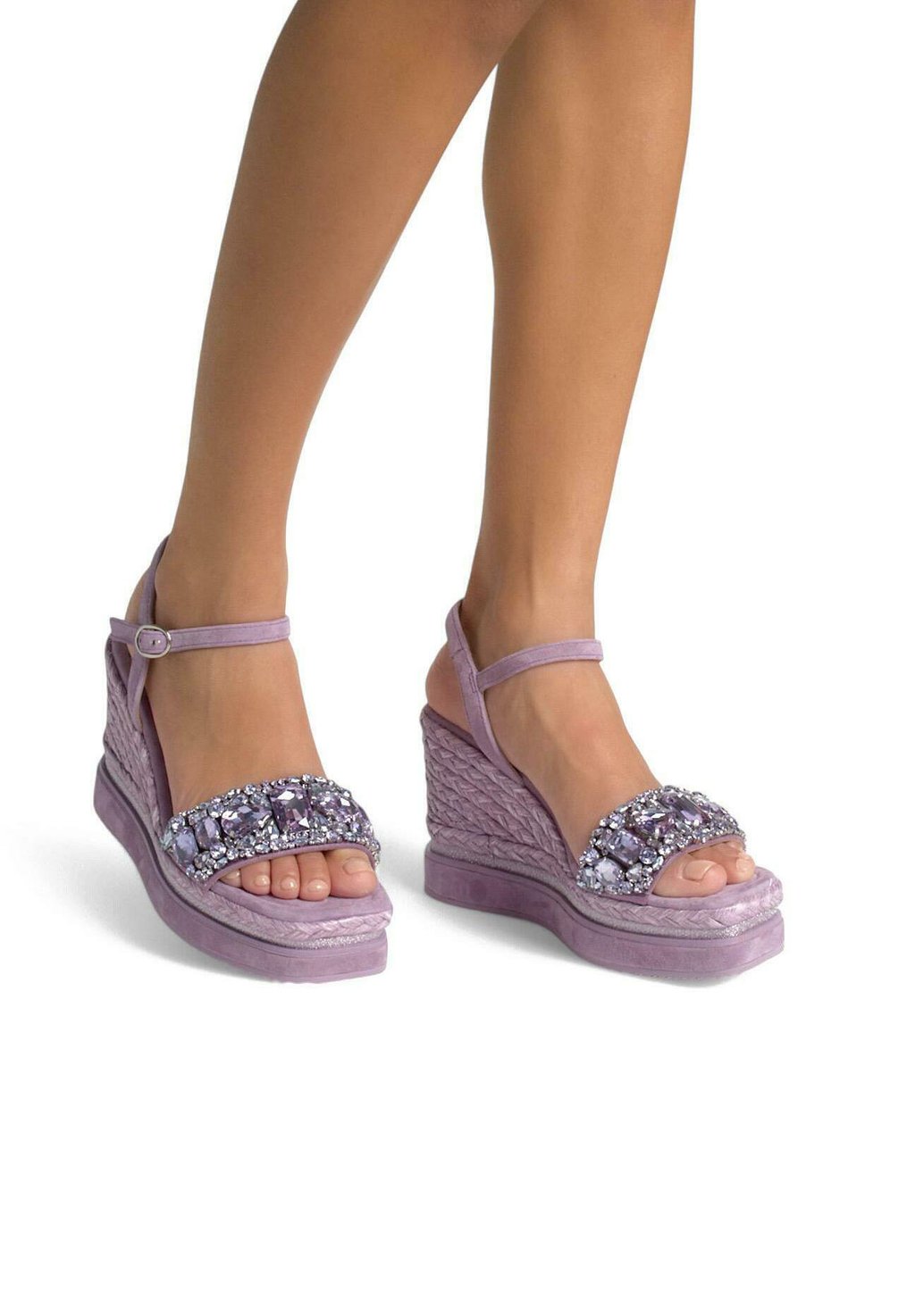 Босоножки на танкетке CON CIERRE HEBILLA - High heeled sandals Alma en Pena, фиолетовый