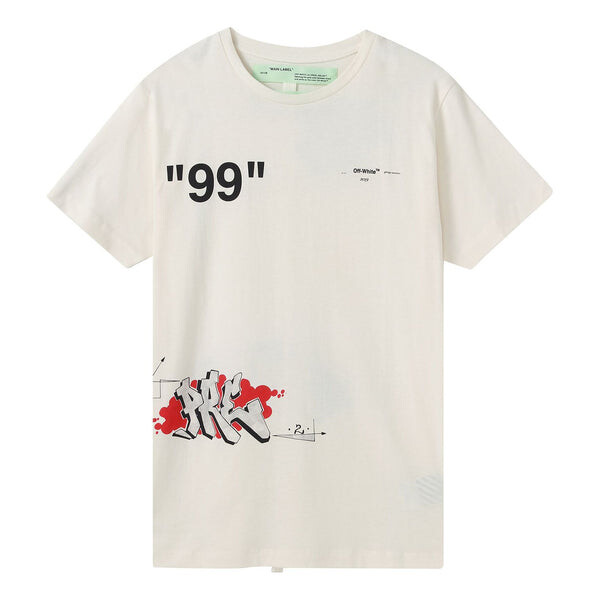 

Футболка graffiti printing short sleeve white Off-White, белый