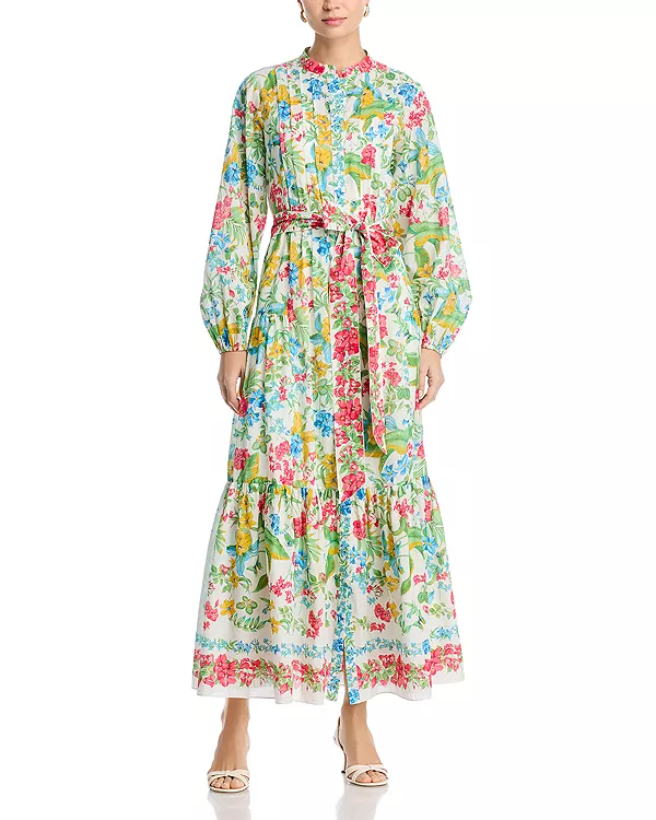 

Платье Зариа с плиссированной талией и поясом на завязках Kobi Halperin, мультиколор