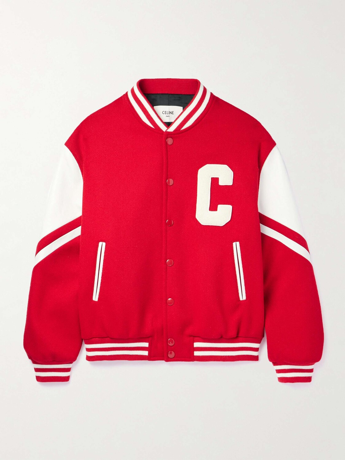 

Университетская куртка из смесовой шерсти с аппликацией логотипа Jackson Celine Homme, красный