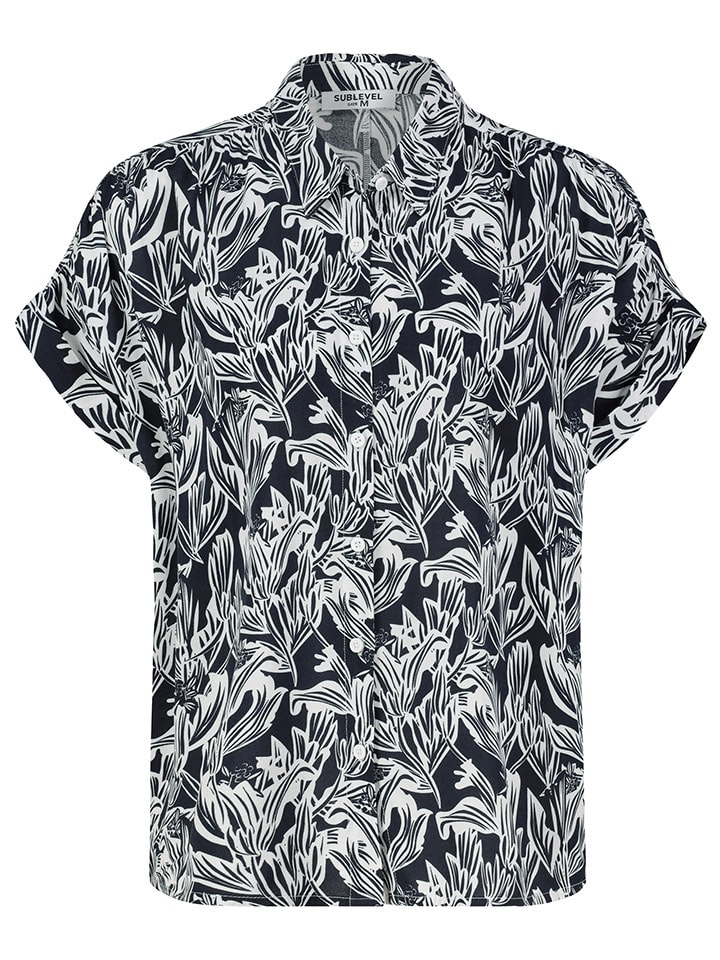 

Блузка Sublevel, темно-синий/белый