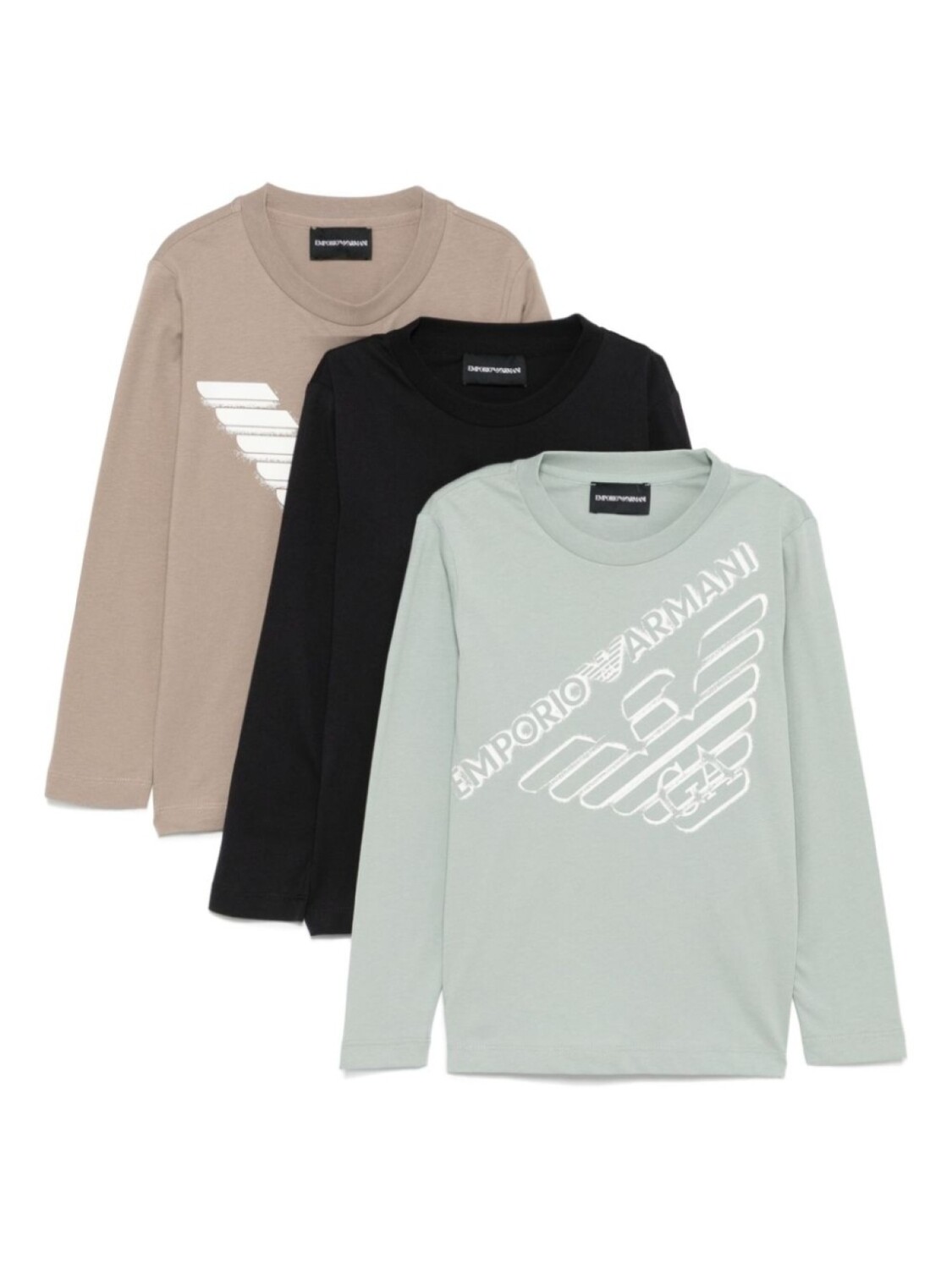 

Футболка с логотипом (комплект из трех) Emporio Armani Kids, синий
