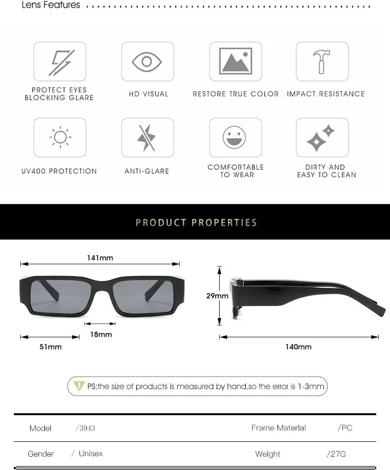 

Мужские солнцезащитные очки в маленькой квадратной оправе, для активного отдыха на природе, поездок на работу и в отпуск, женские солнцезащитные очки Generic, Black