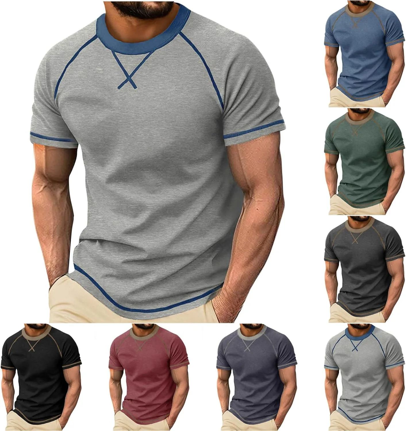 

Мужская футболка Casual с коротким рукавом Slim Fitted для лета