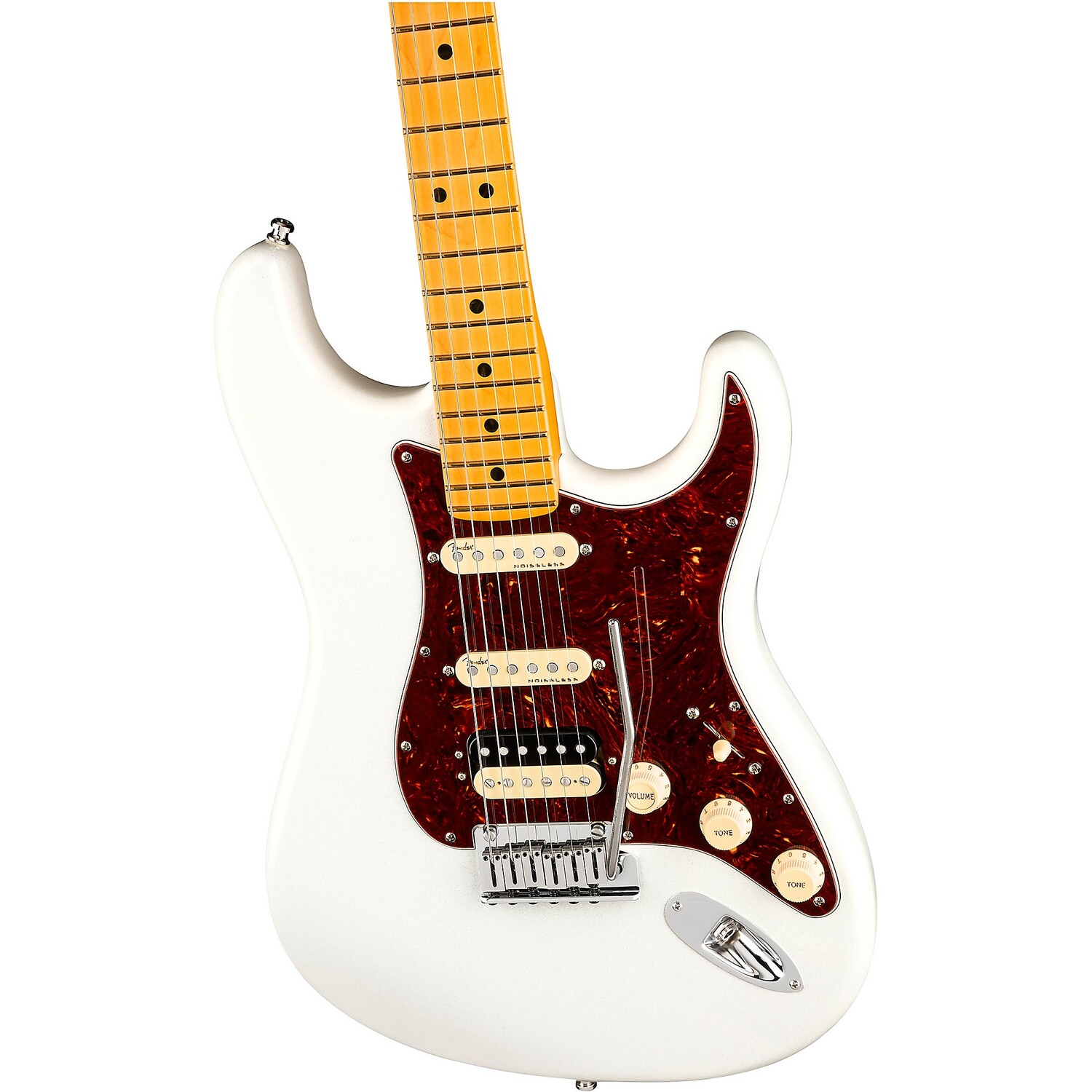 

Электрогитара Fender American Ultra Stratocaster HSS с кленовым грифом Arctic Pearl