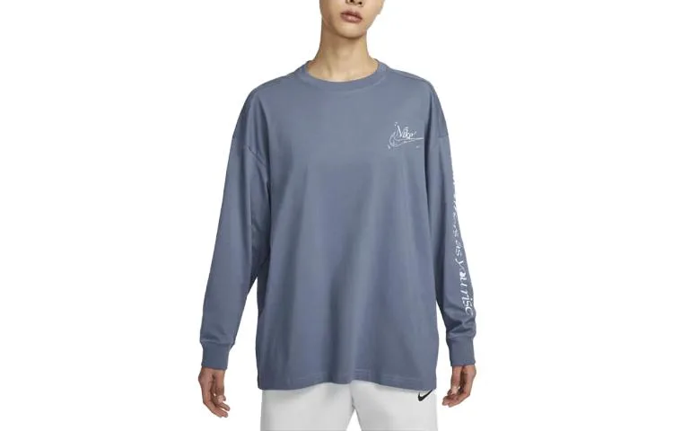 Nike Футболка с рукавом дроп-шоулдер для женщин Fen Blue — фото 3