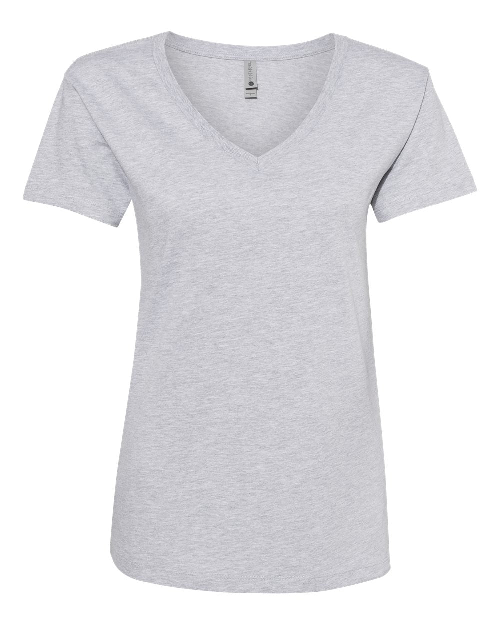 

Женская хлопковая футболка с V-образным вырезом Next Level, цвет heather grey