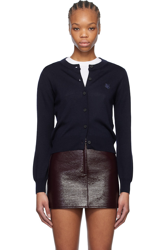 

Кардиган с лисьей головой Bold fox head patch regular Maison Kitsuné, синий
