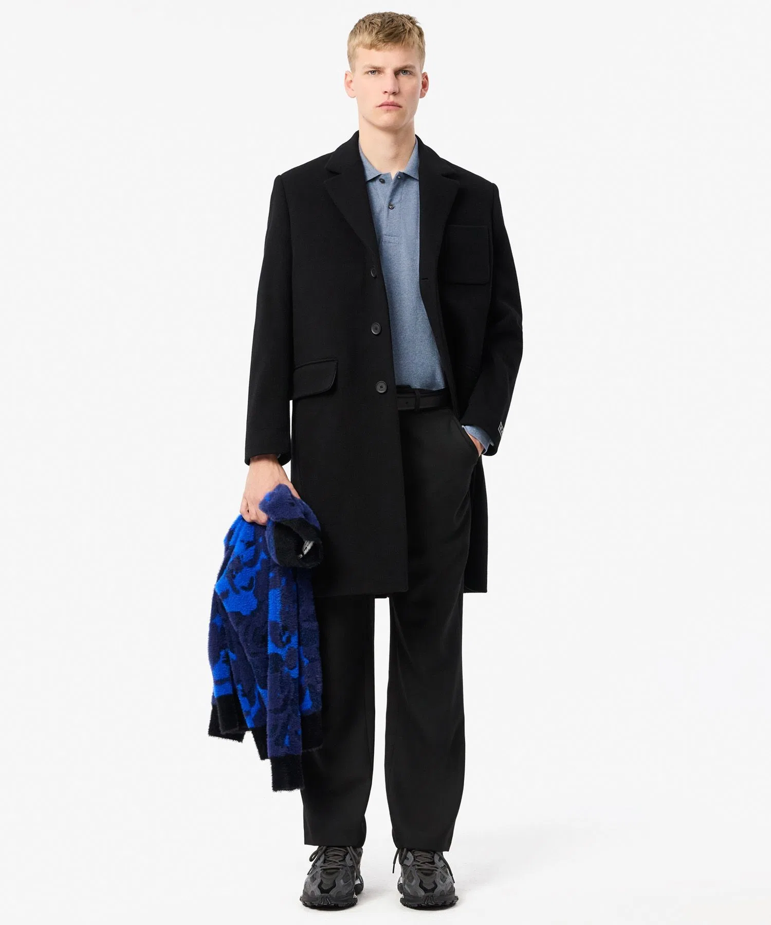Рубашка-поло Uniqlo L1313, меланж, с длинными рукавами — фото 4