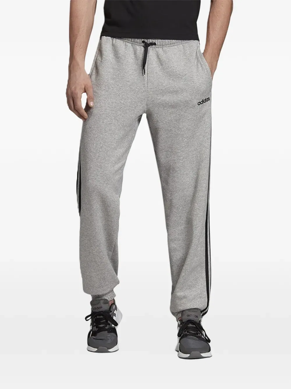 Спортивные брюки из флиса в полоску Adidas, серый