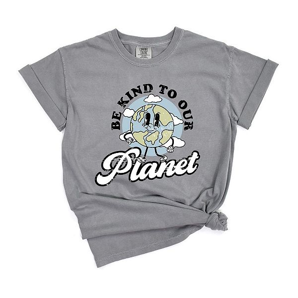 

Футболка с окраской готового изделия Be kind to our planet Simply Sage Market, Grey