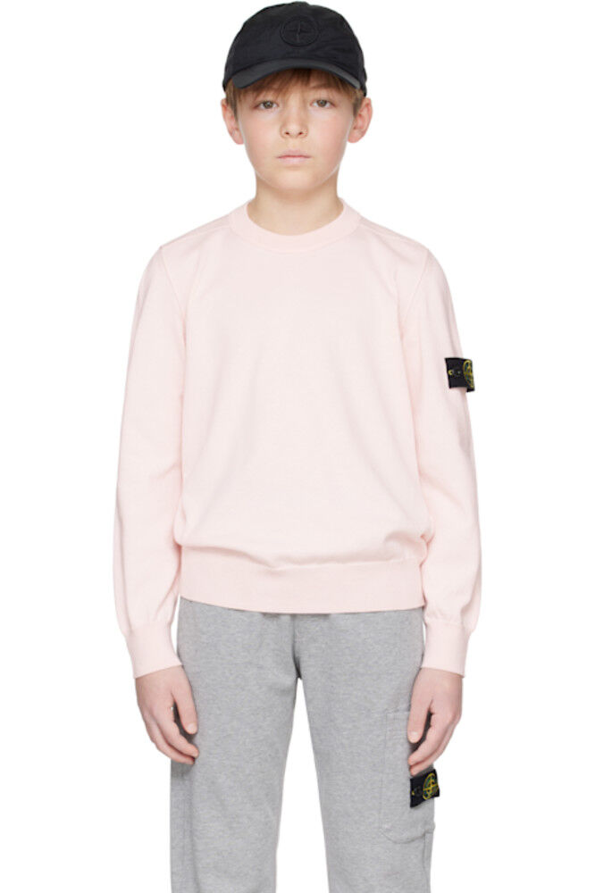 

Детский розовый свитер с нашивками Stone Island Junior