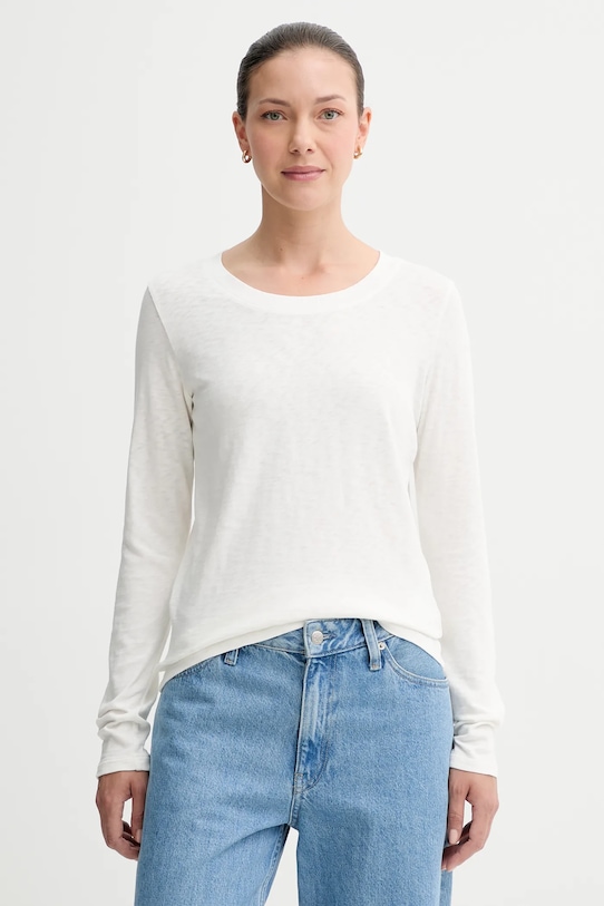 

Хлопковый лонгслив Marc O'Polo, бежевый