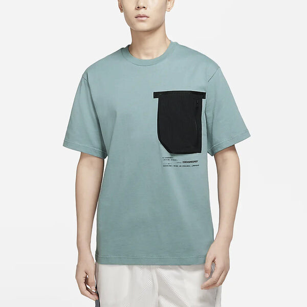 Футболка Air Jordan 23 Engineered Colorblock Pocket Round Neck Casual Short Sleeve Gray Black, черный — фото 4