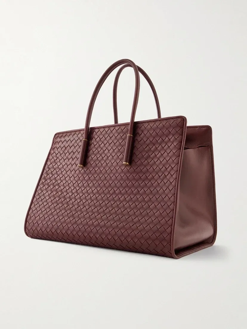 Сумка-тоут из кожи Intrecciato Barbara BOTTEGA VENETA, бордовый — фото 4