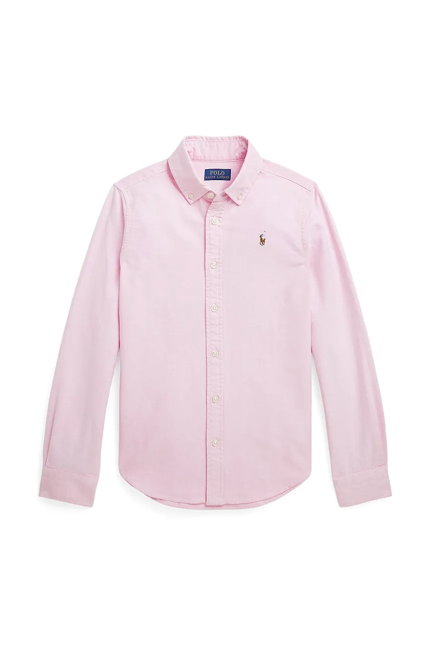 

Хлопковая рубашка для детей Polo Ralph Lauren, розовый