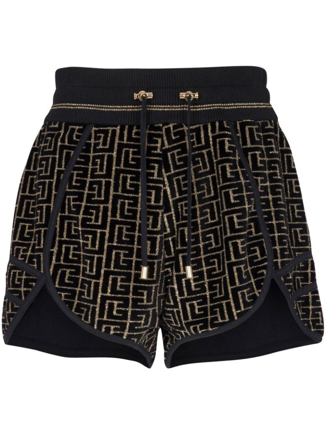

Balmain monogram running shorts, черный