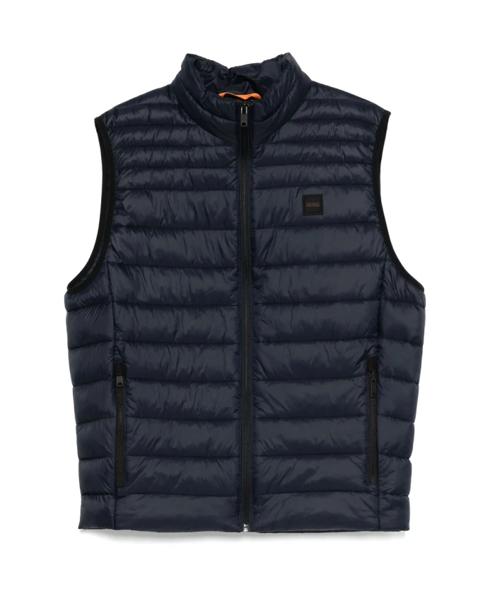 

Стеганая куртка темно-синего цвета с застежкой-молнией спереди Hugo, синий