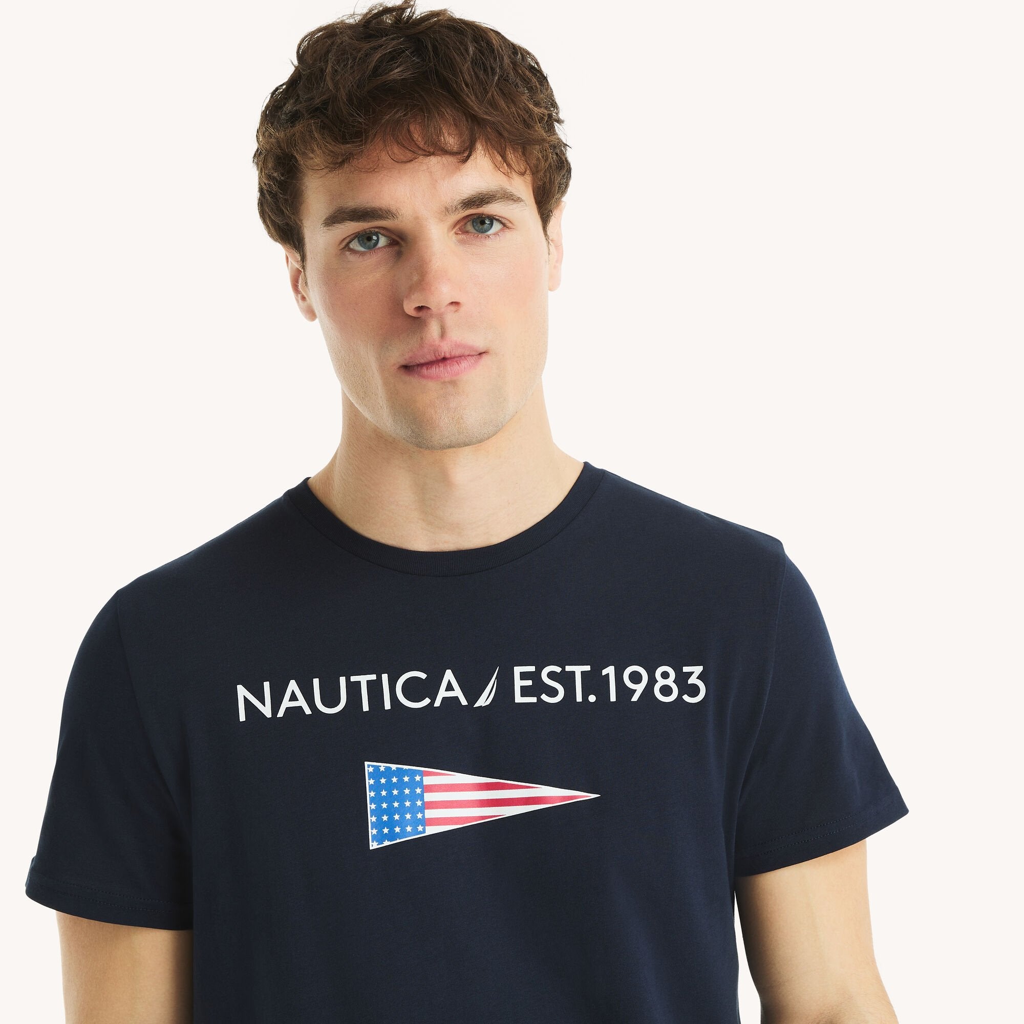 

Футболка с рисунком Nautica Mens 1983, темно-синий