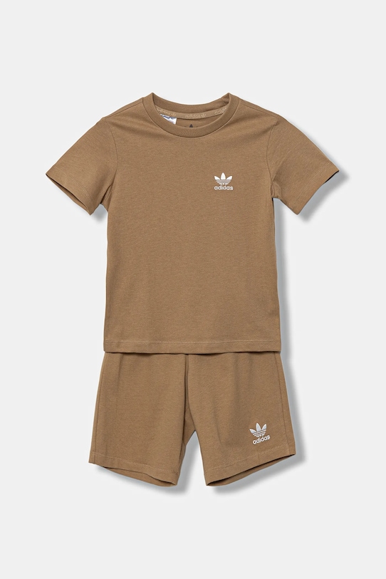

Детский хлопковый комплект Adidas Originals, коричневый