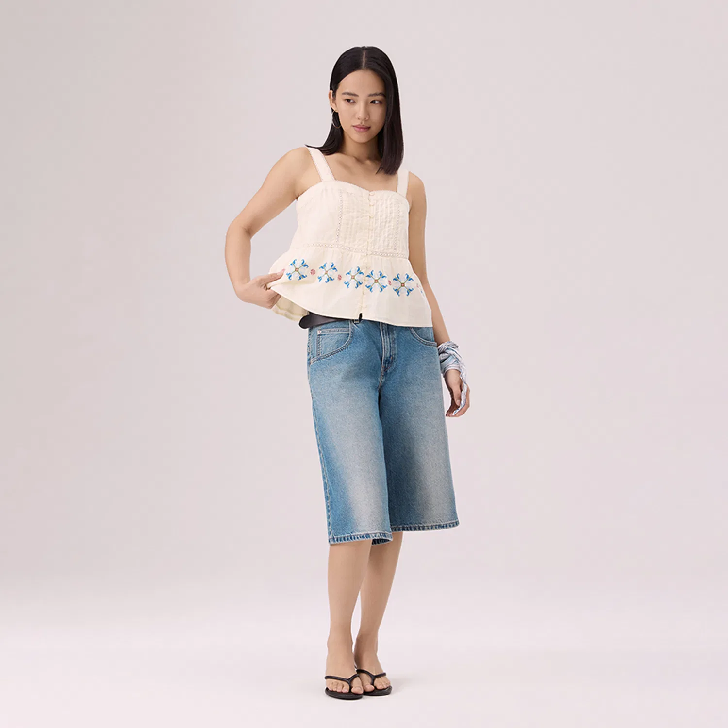 Шорты джинсовые Logo Patch Levis, Blue — фото 4