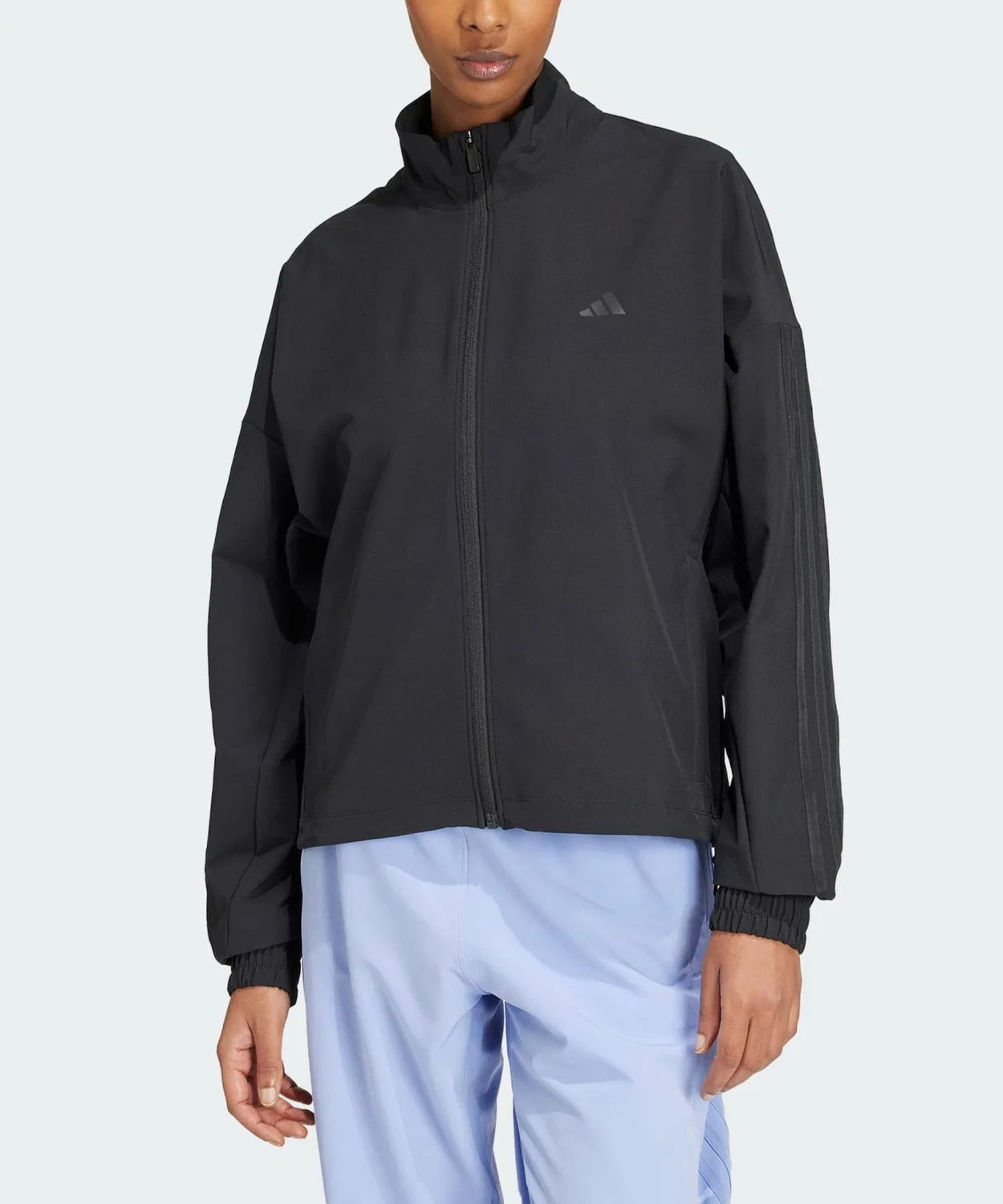 Куртка тренировочная с AEROREADY Adidas Pacer All Gym, 88% полиэстер, 12% полиуретан, чёрная