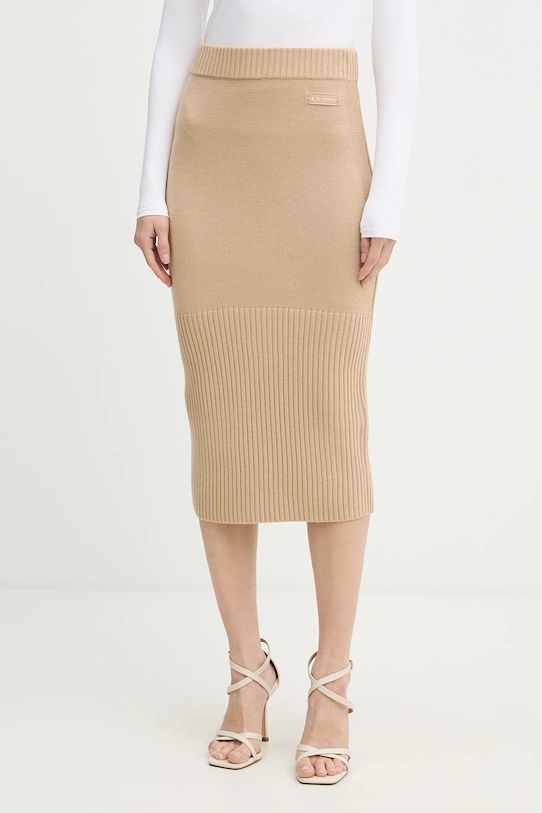 

Юбка с шерстью Armani Exchange, бежевый
