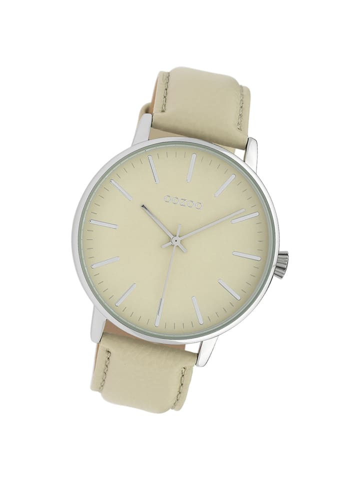 

Аналоговые наручные часы Oozoo Timepieces, светло-серые, большие (примерно 42 мм)