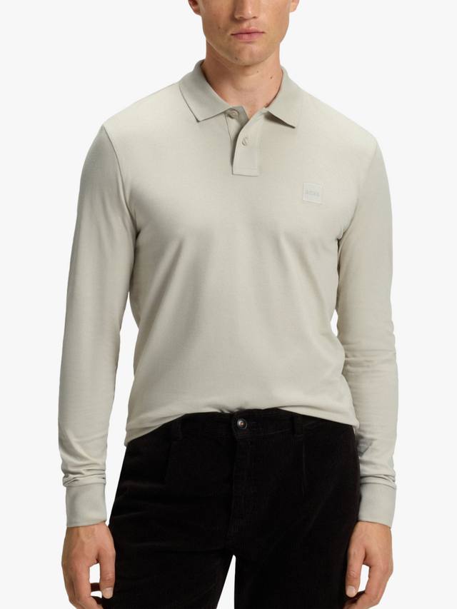 

BOSS Passerby поло с длинным рукавом из хлопковой смеси HUGO BOSS, Light Beige