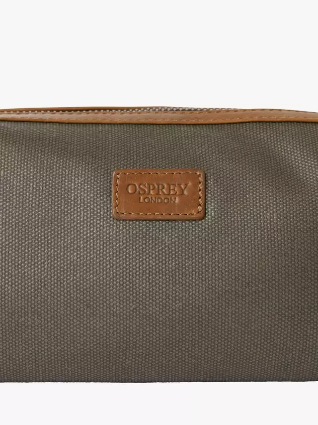 Небольшая косметичка Grantham из вощеного холста и кожи OSPREY LONDON, Khaki — фото 3