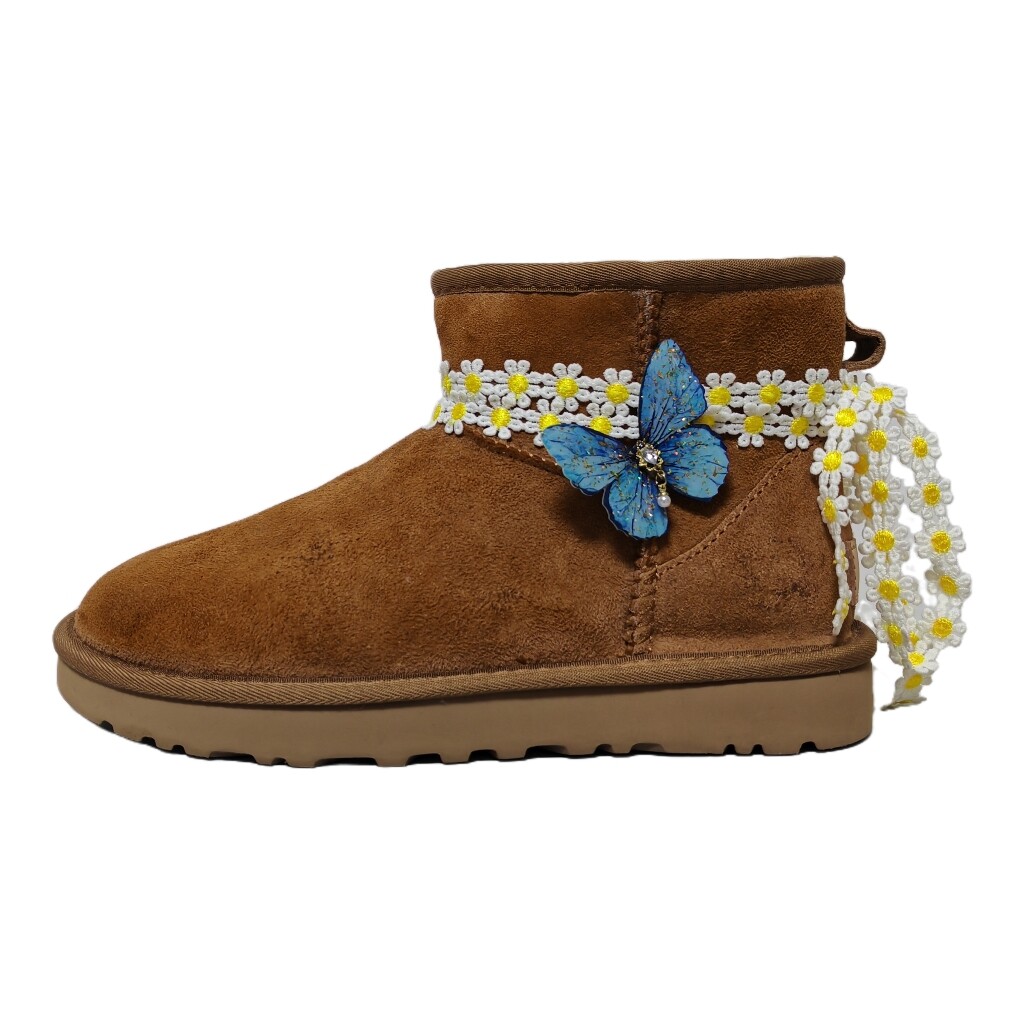 

Ботильоны CLASSIC MINI женские коричневые/бордовые Ugg