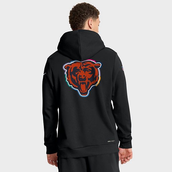 Мужская черная толстовка chicago bears tall 2025 nfl crucial catch sideline standard issue dri-fit Nike — фото 3
