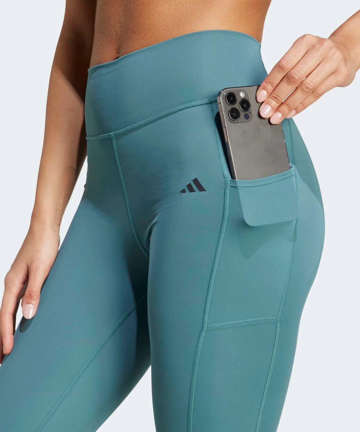 Леггинсы 7/8 с технологией CLIMACOOL Adidas, зеленые — фото 3