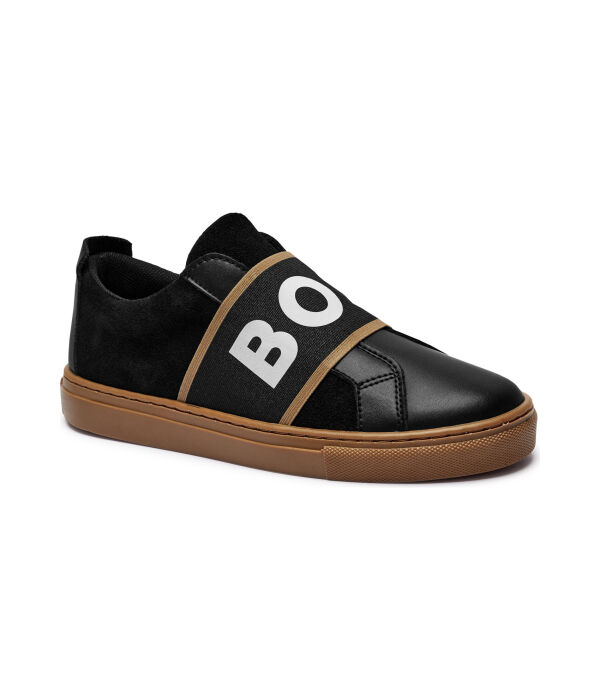 

Кроссовки кожаные Boss Kidswear, черный