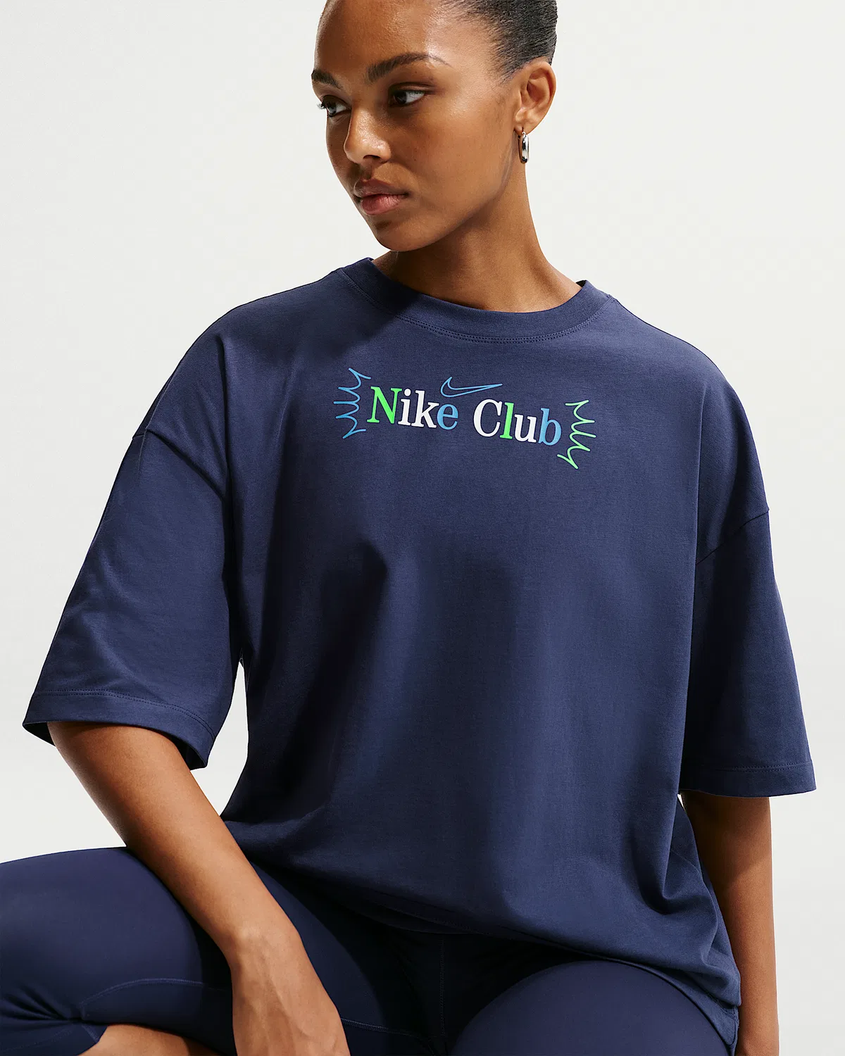 Женская оверсайз футболка Nike Sportswear Classic, Midnight Navy — фото 3