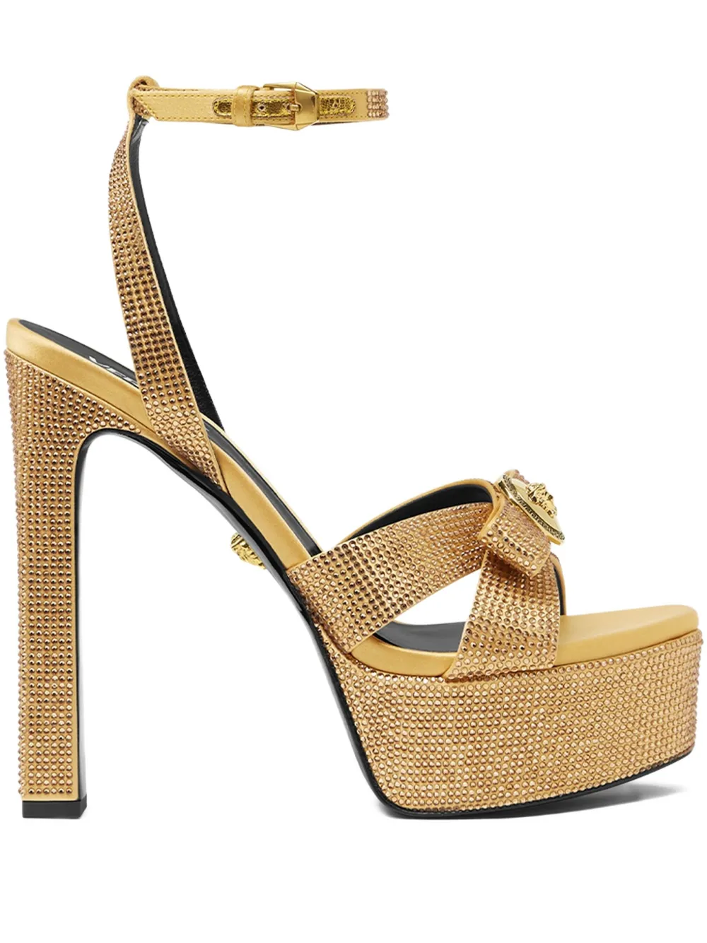 Босоножки с кристаллами VERSACE, желтый